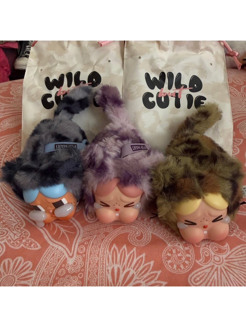 Crybaby Wild But Cutie Vinyl Pendant Series Lot of 3 Neon Denim Camo